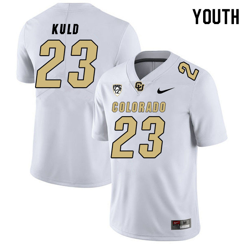 Youth #23 Gavin Kuld Colorado Buffaloes College Football Jerseys Stitched Sale-White - Click Image to Close
